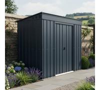 8x4 Globel Pent Metal Shed in Grey