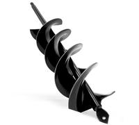 8x42cm Black Twin Auger Drill Bit - Double Spiral Garden Earth Drill for Fast Planting & Post Holes Digger