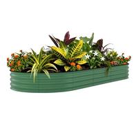 8X4X1.5 Ft Galvanized Raised Garden Bed Outdoor Metal Planter Box Green
