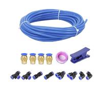 8x5mm PU Pneumatic Hose Polyurethane Flexible Compressed Air Tube with Connectors Push Quick Couplings(White,Blue)