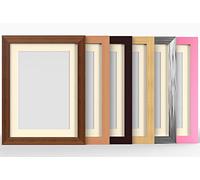 8X6 DARK TEAK MODERN PHOTO PICTURE POSTER FRAME WITH IVORY 7X5 MOUNT
