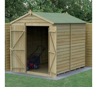 8' x 6' Forest 4Life 25yr Guarantee Overlap Pressure Treated Windowless Double Door Apex Wooden Shed (2.42m x 1.99m)