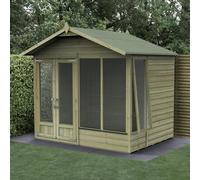 8x6 Forest BeckwoodShiplap Apex Summerhouse with Double Doors - 25yr Guarantee - 1 Side Opening Window - Delivery Only