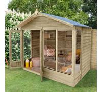 Forest Garden 4Life Apex Summerhouse 8X6 2 Door 4 Window, Brown