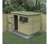 8x6 Forest Timberdale TG Pressure Treated Pent Shed - With 1 Fixed Window and 1 Opening Window - Delivery Only