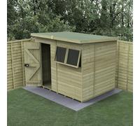 8x6 Forest Timberdale TG Pressure Treated Pent Shed - With 2 Opening Windows - Delivery Only