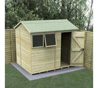 8x6 Forest Timberdale TG Pressure Treated Reverse Apex Shed - With 1 Fixed Window and 1 Opening Window - Delivery Only