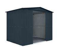 Globel 8 x 6ft 2 Door Grey Metal Apex Garden Shed - Size: 6 x 8ft - Wilko