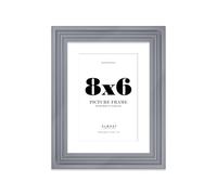 8x6 Grey Picture Frame - 8x6 Frame with 6x4 Mount for 8x6/6x4 Pictures Vintage Style Gallery Wall, 1 Pack