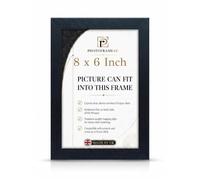 8x6 inch Black Picture Frame for Wall & Tabletop Display | Wood Effect Photo Frame with Clear Perspex glass | Portrait or Landscape Frame for Posters, Certificates, Puzzles & Home Décor