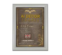 8x6 Inch Picture Frames WHITE Photo Frame (1 inch Moulding) - Clear Acrylic Poster Frame with MDF Wooden Frame - Wall Mount Hooks & Tabletop Stand for Portrait or Panoramic Display