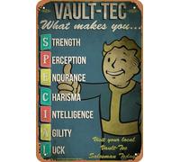 8x6 inch Vault Tec Game Retro Tin Sign Vintage Look Metal Sign for Cafe Wall Art