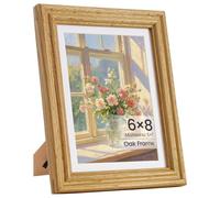 8x6 Photo Frame, 8x6 Inch Solid Oak Wood Picture Frames Matted for 5×7 Inch Picture Frames with Premium Tempered Glass, Wall Mount or Tabletop Display