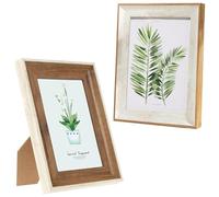 8x6 Photo Frames - 2Pack Modern Contrast Design Frames for 8x6 inches, Wooden Effect 6 x 8 Photo Frame for Wall Mount & Desktop