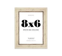 8x6 Picture Frame, Display 8x6 Pictures (20.3 x 15.2cm) - Distressed Cream Refined 42mm Edge Photo Display - 1 Pack