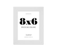 8x6 Picture Frame, Display 8x6 Pictures (20.3 x 15.2cm) - Ice White Vintage 42mm Edge Antique-Inspired Home Accessories - 1 Pack