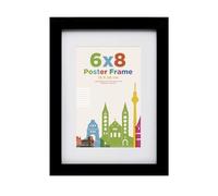8x6 Picture Frame with 6x4 Mount, Wooden 15 x 20 cm Frames Featuring Clear Acrylic Glass for Table and Wall Mounting, Perfect for Portrait, Home, Office, Black