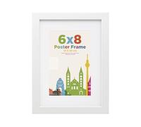 8x6 Picture Frame with 6x4 Mount, Wooden 15 x 20 cm Frames Featuring Clear Plexiglass for Table and Wall Mounting, Perfect for Portrait, Home, Office,White