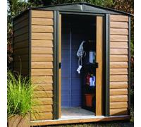 8x6 Rowlinson Woodvale Metal Shed - 8 x 6 Woodvale 2530mm x 1810mm - Front Width Door Side x Depth Shed Delivery Only