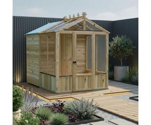 8x6 Shire Holkham Combi Greenhouse with Shed