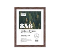 8X6" Walnut Frame With Mount For 7X5" Pictures 20mm Thin Edge Portrait And Landscape Display With Wall Hooks And Kickstand