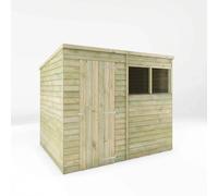 8x6 Wooden Garden Shed Overlap Pent Single Door Windows Storage 8ft 6ft