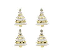 8x6cm 4 Pack Christmas Special-Shaped Christmas Tree Decoration Props Gift Plastic Painted Christmas Tree Gold