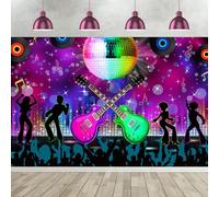 8x6FT Disco Backdrop Back to 70s 80s 90s Disco Ball Stage Photography Background Retro Neon Music Dance Adults Girls Boys Disco Theme Birthday Party Decorations Banner Photo Booth Props