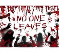8x6ft Halloween Backdrop Bloody Handprints Wall Photography Background for Indoor Outdoor Halloween Party Cake Table Decoration Banner Photo Booth Props (8x6FT（240x180cm）)