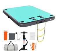 8x6FT Inflatable Floating Dock for Lakes: Swim Air Dock Water Mat Floating Platform Island Raft for Pool Beach Ocean with Mooring Rope, Water Ladder, Non-Slip Surface