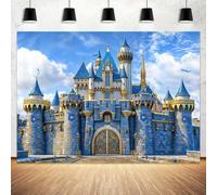 8X6ft Medieval Castle Backdrop Decoration Blue Gothic Castle Wall Photography Backdrops Knight Party Decorations for Baby Shower Kids Prince Girls Birthday Party Photo Backdrop Background Decoration