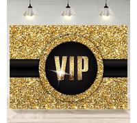 8x6ft VIP Backdrop Gold Black Glitter Photography Background Star Catwalks Stage Red Carpet Event Decorations Celebrity Activity Party Banner Kids Birthday Portrait Photo Booth Props