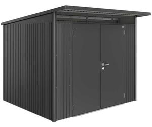 8x8 Biohort AvantGarde A6 Metal Shed - Double Door - Metallic Dark Grey