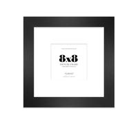 8x8" Black Square Frame With Mount for 5x5" Pictures 28mm Edge Frame Display with Wall Hooks and Kickstand, 1 Pack