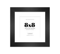 8x8" Black Square Frame With Mount for 6x6" Pictures 28mm Edge Frame Display with Wall Hooks and Kickstand, 1 Pack