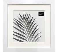 8x8 For 6x6 Picture - GLASS Window - Modern White Premium Oxford Square Instagram Table Top & Hanging Photo Frame With Soft Cream Mount