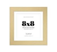 8x8" Gold Square Frame With Mount for 7x7" Pictures 28mm Edge Frame Display with Wall Hooks and Kickstand, 1 Pack