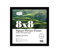 8x8 Inch Black Square Thin Photo Frame Wall Mountable and Freestanding Thin Picture Frame Standard Square Photograph Size, 8" X 8"(20.3 X 20.3cm)