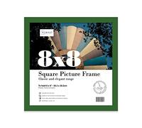 8x8 Inch Green Square Thin Photo Frame Wall Mountable and Freestanding Thin Picture Frame Standard Square Photograph Size, 8" X 8"(20.3 X 20.3cm)