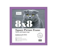 8x8 Inch Purple Square Thin Photo Frame Wall Mountable and Freestanding Thin Picture Frame Standard Square Photograph Size, 8" X 8"(20.3 X 20.3cm)