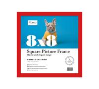 8x8 Inch Red Square Thin Photo Frame Wall Mountable and Freestanding Thin Picture Frame Standard Square Photograph Size, 8" X 8"(20.3 X 20.3cm)