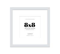 8x8 Light Grey Picture Frame with Mount for 6x6 Photos, Prints - Modern Square Wall Frame, 1 Pack