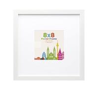 8x8 Picture Frame with 4x4 Mount, Wooden 20 x 20 cm Frames Featuring Clear Acrylic Glass for Table and Wall Mounting, Perfect for Portrait, Home, Office,White