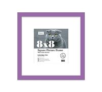 8x8 Purple Picture Frame with Mount for 6x6 Photos, Prints - Modern Square Wall Frame, 1 Pack