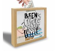 8x8 Shadow Box Frame - Decorative Wooden Memorable Box For Saving - Been There Done That - Display Memory Cases Suitable For Tickets Pictures - Travel Vacation Keepsake Gift - A04
