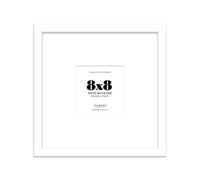 8X8" White Picture Frame - 8X8" Square Frame With 5X5" Mount For 8X8"/5X5" Pictures Moderrn Style Thin Edge, 1 Pack