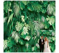 8x8FT Jungle Safari Plants Photo Background Hawaiian Luau Green Tropical Palm Leaves Photography Backdrop Birthday Party Baby Shower Polyester Decorations Supplies Banner