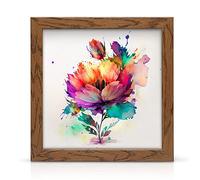 8x8Inch Dark Oak wooden effect Photo / Picture frame Wall Mountable with acrylic display
