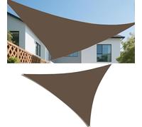 8x8m Waterproof Triangle e Sail UV Protect Canopy for Garden Patio BalconyBrown with Teon Ropes Ideal for Sun Protect and Aesthetics