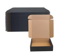 8x8x2 Black Shipping Boxes Set of 20, Corrugated Cardboard Mailers for Product Packaging & Mailing, Recyclable Small Business Shipping Supplies, Gift Boxes for Holiday Birthday Wedding Favors